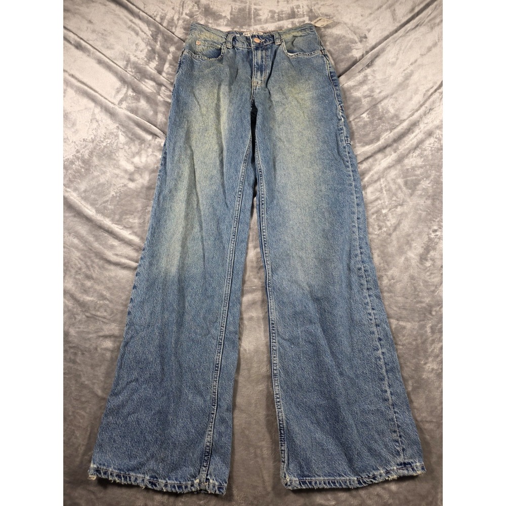 NWT We The Free Tinsley Baggy High-Rise Utility Distressed Jeans Size 28